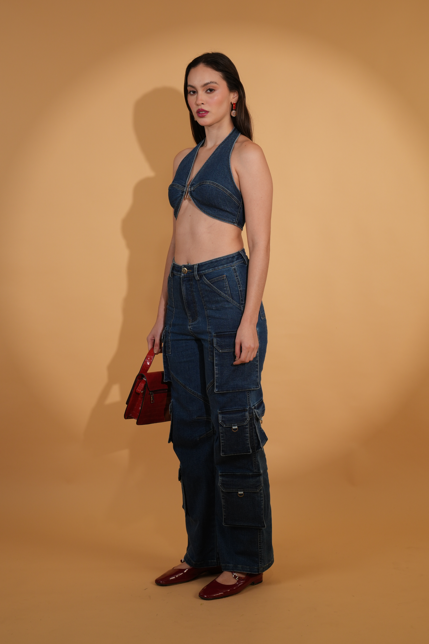 Spencer Denim Utility Cargo Trousers