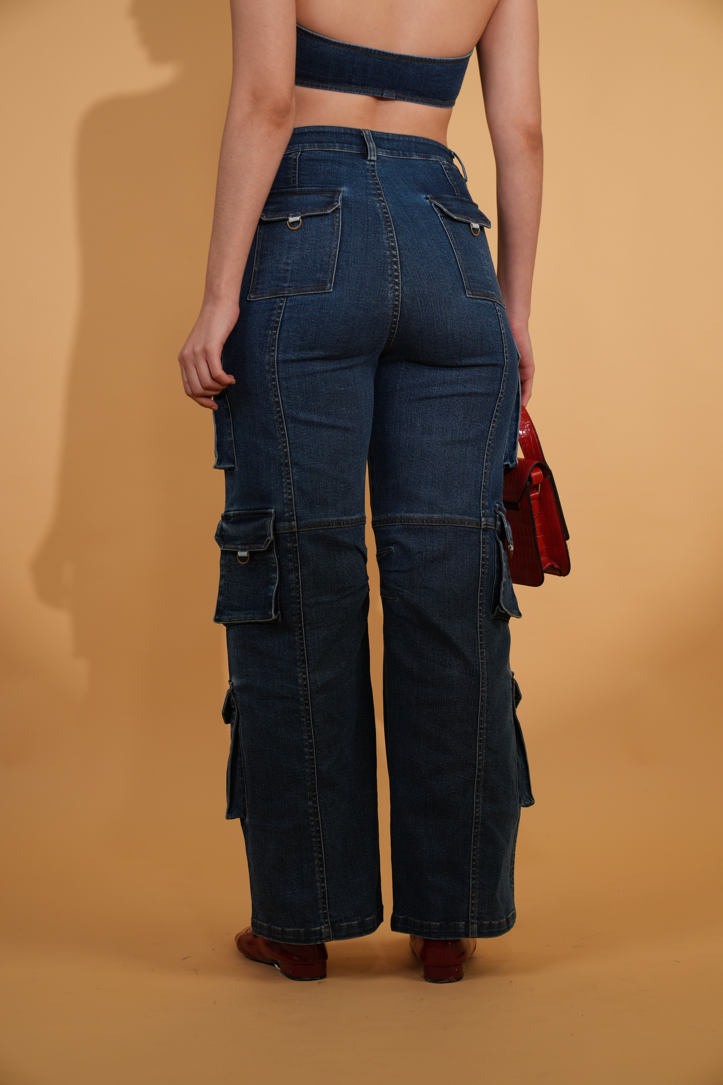 Spencer Denim Utility Cargo Trousers