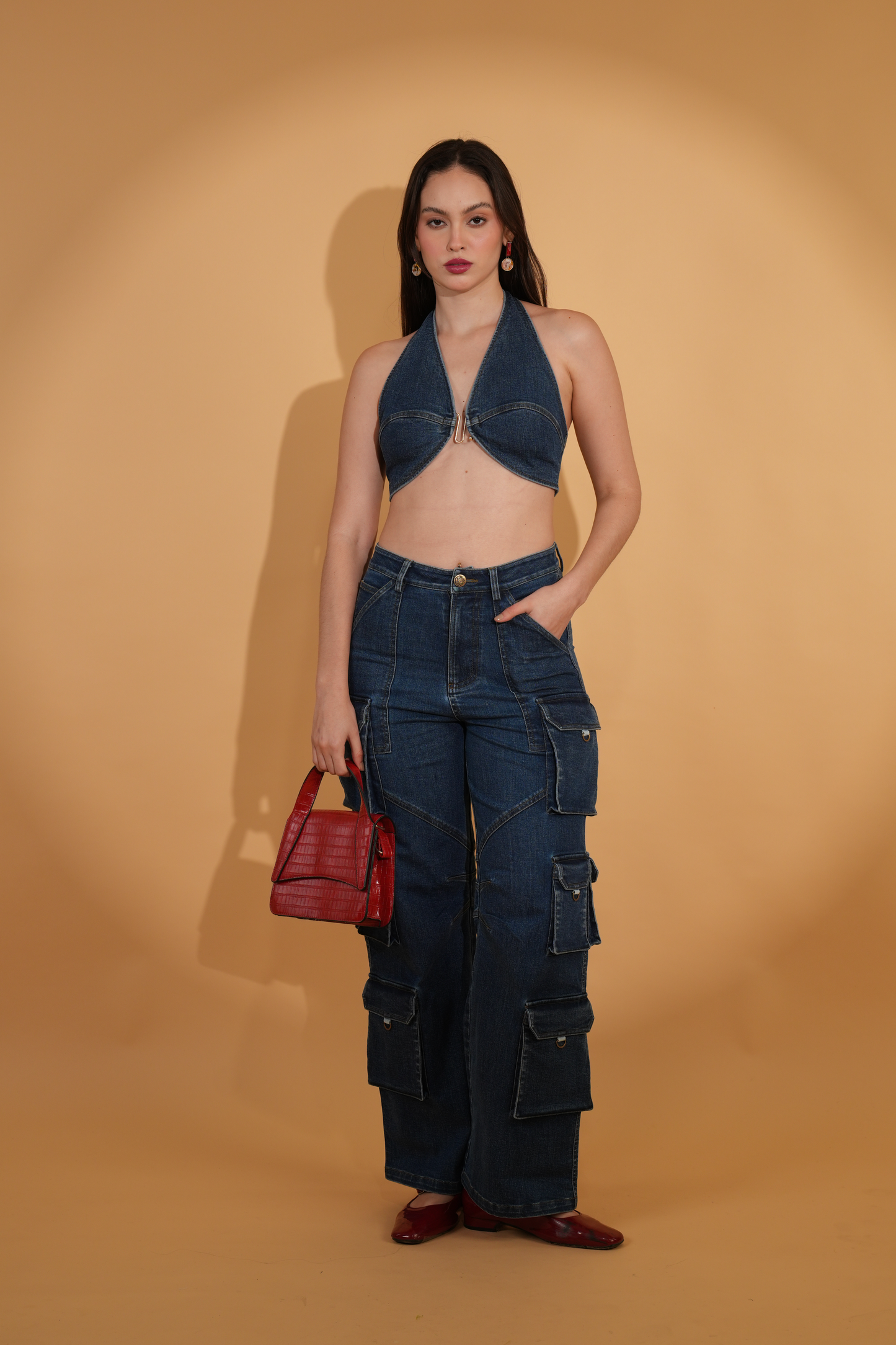 Spencer Denim Utility Cargo Trousers