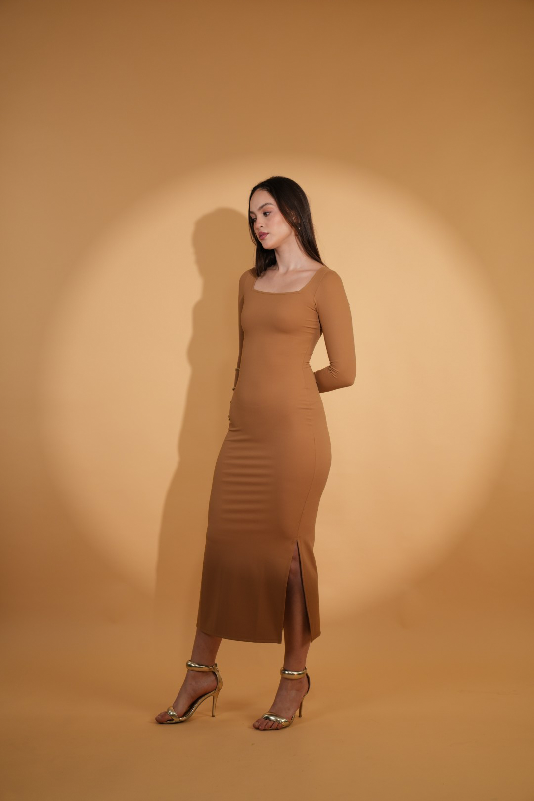 NADIA LOUNGE DRESS IN MOCHA MOUSSE