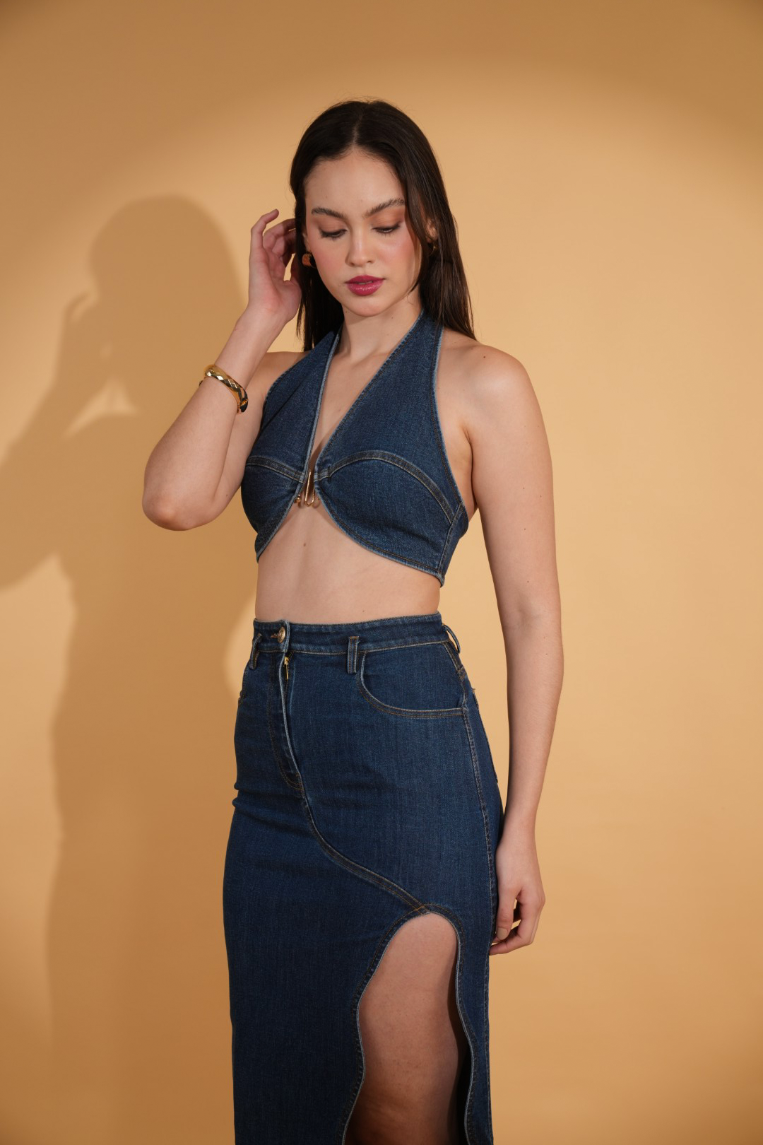 Lexi Denim Halter Neck Bralette