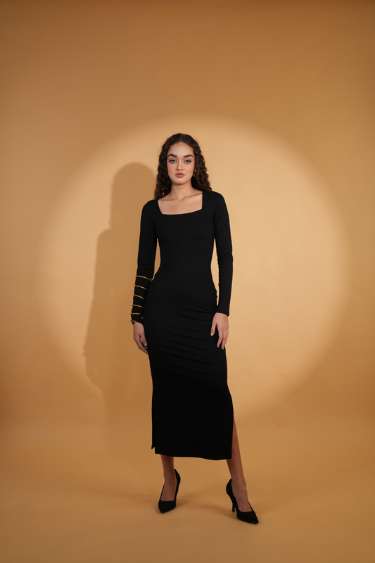 NADIA LOUNGE DRESS IN BLACK