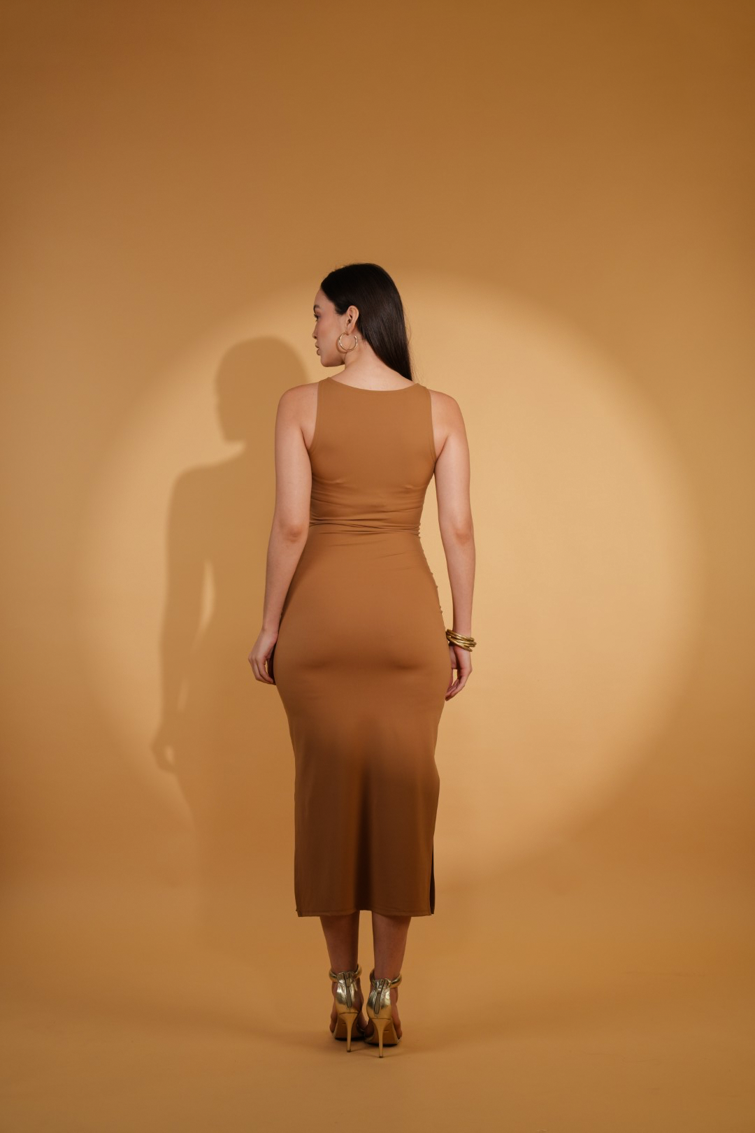 LUNA LOUNGE DRESS IN MOCHA MOUSSE