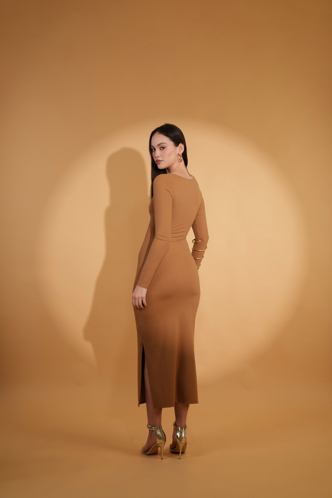 NADIA LOUNGE DRESS IN MOCHA MOUSSE